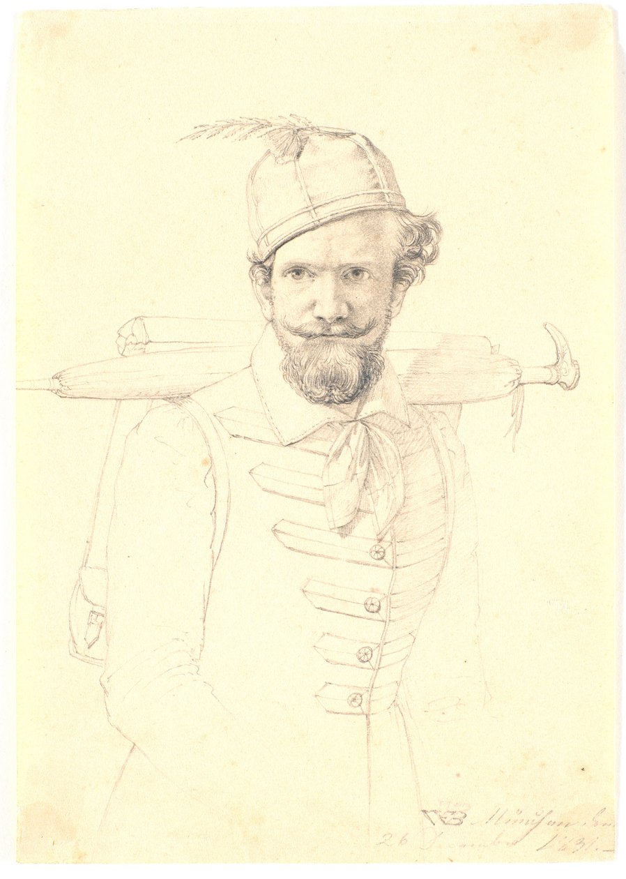 Autoportrait avec sac à dos - Wilhelm Bendz