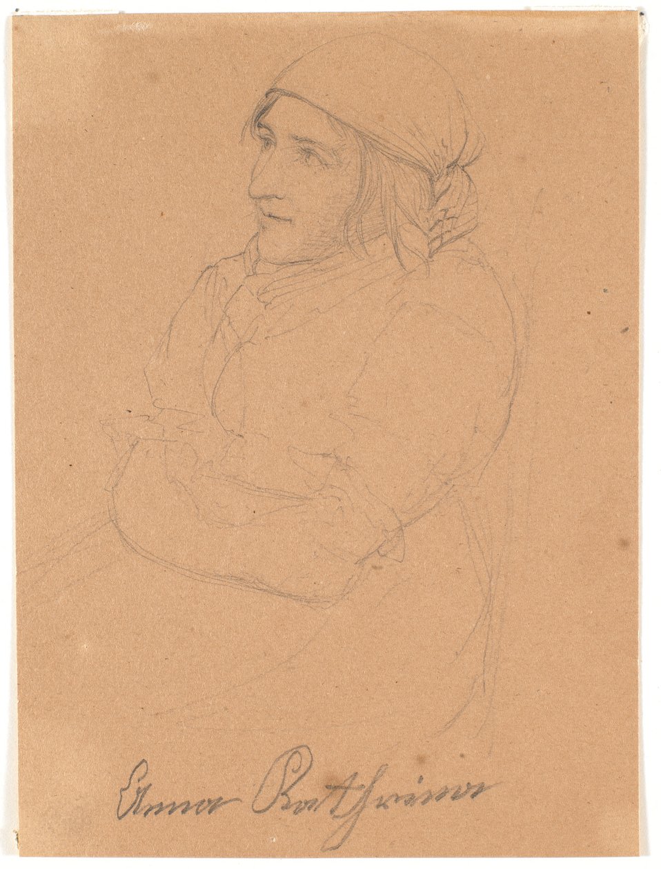 Sitzende Frau. Profil nach links - Wilhelm Bendz