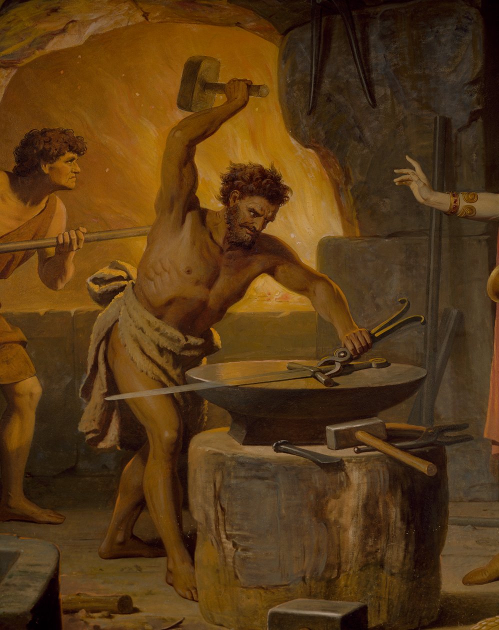Sigurd va chez le nain Mime, de la Saga de Sigurd, Salle Inférieure - Wilhelm Hauschild
