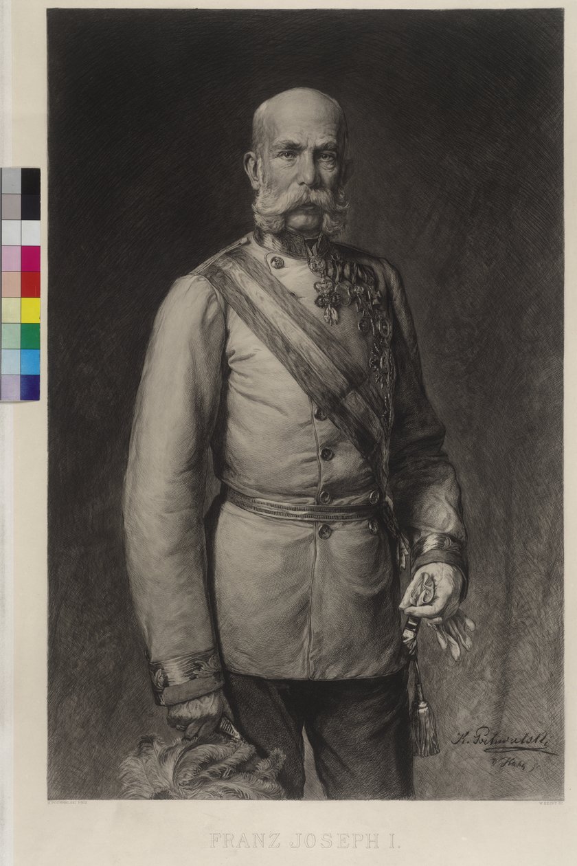 François-Joseph Ier en uniforme de gala de maréchal de camp, le chapeau de gala incliné - Wilhelm Hecht
