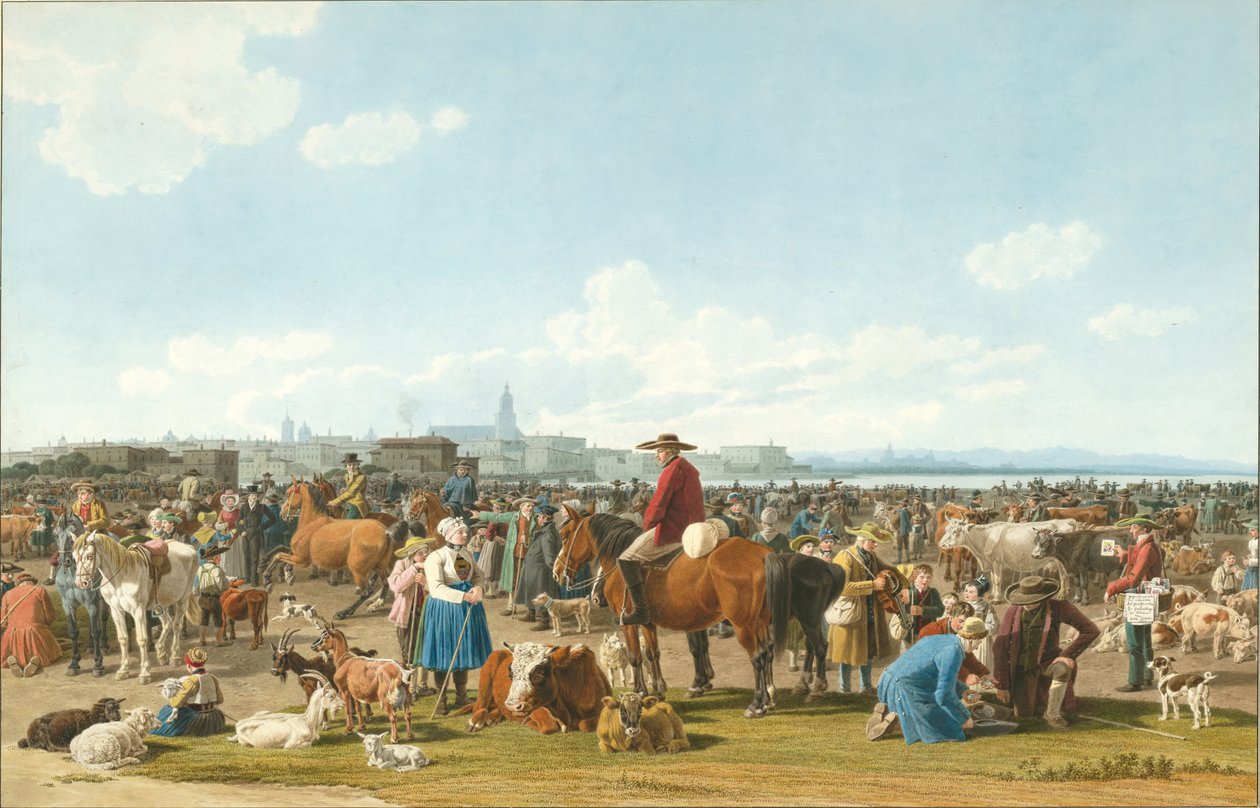 Marché aux bestiaux près de Gênes - Wilhelm Kobell Ritter von