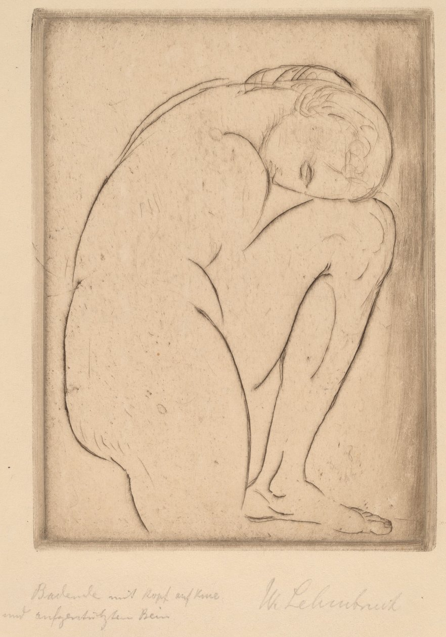 Baigneuse avec sa tête sur son genou - Wilhelm Lehmbruck