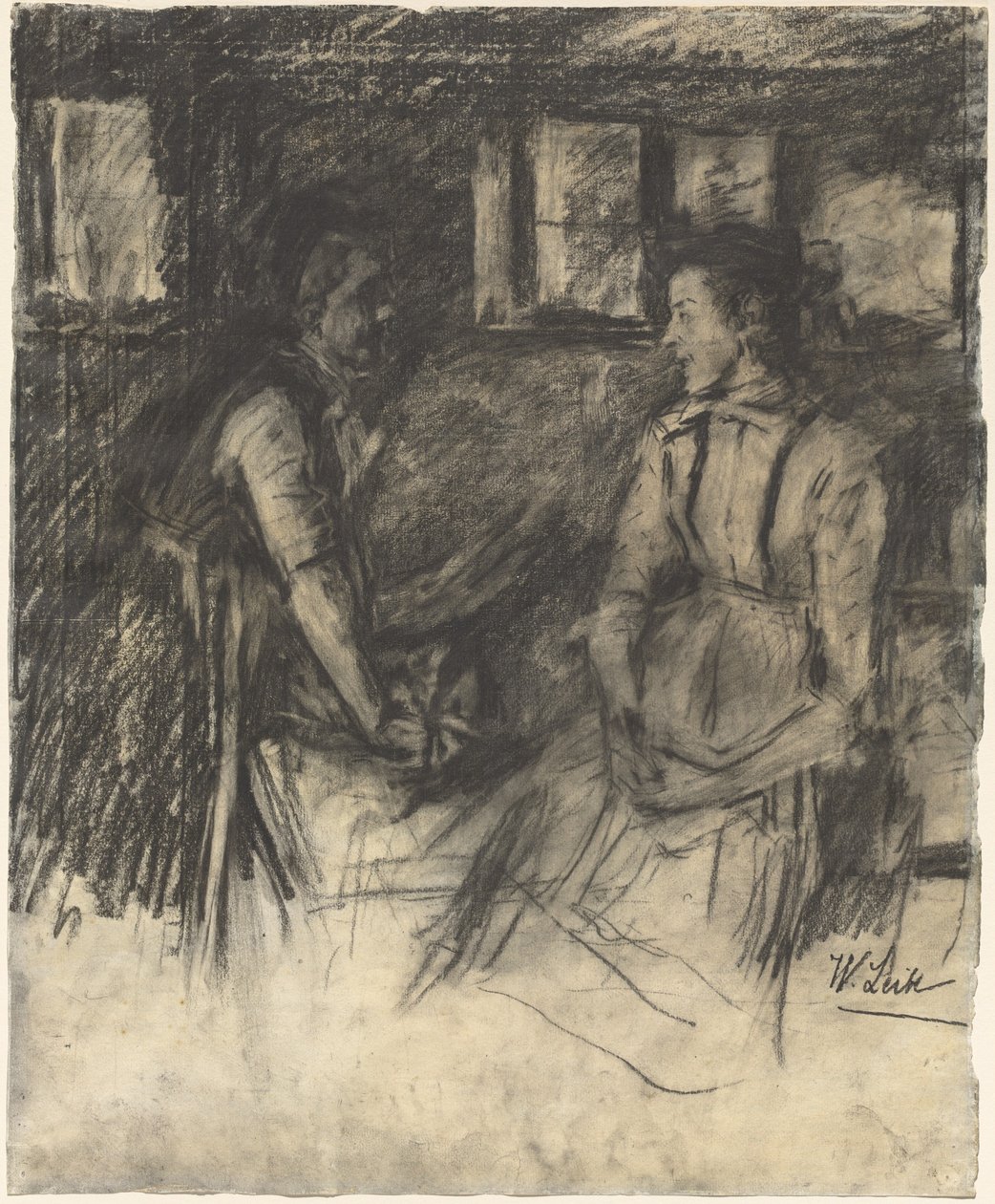 Deux Femmes dans la Cuisine - Wilhelm Maria Hubertus Leibl