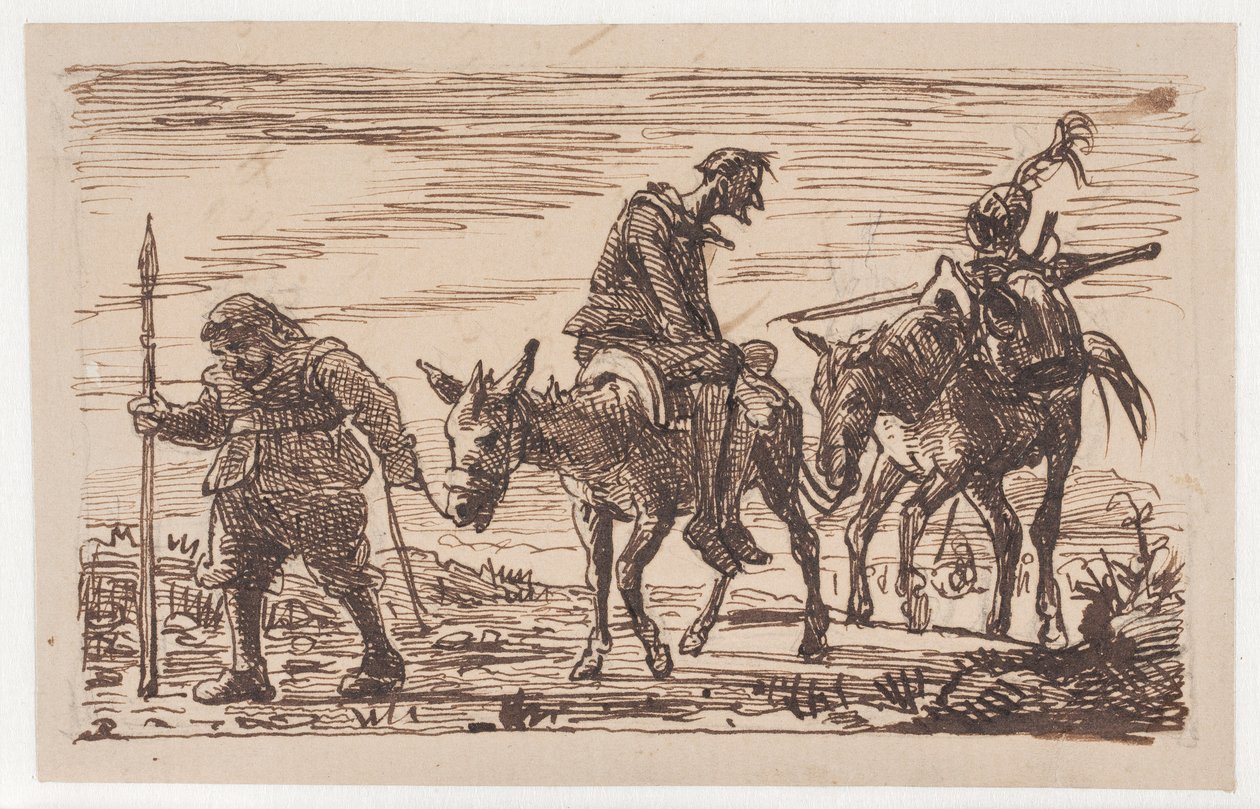 Don Quichotte battu ramené chez lui - Wilhelm Marstrand