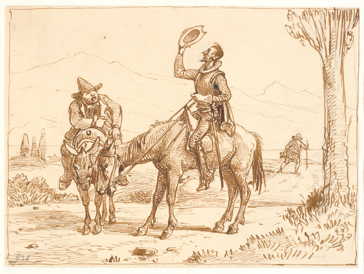 Don Quichotte regarde son casque - Wilhelm Marstrand