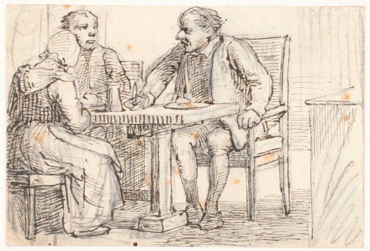 Une interruption dans le repas chez les paysans - Wilhelm Marstrand