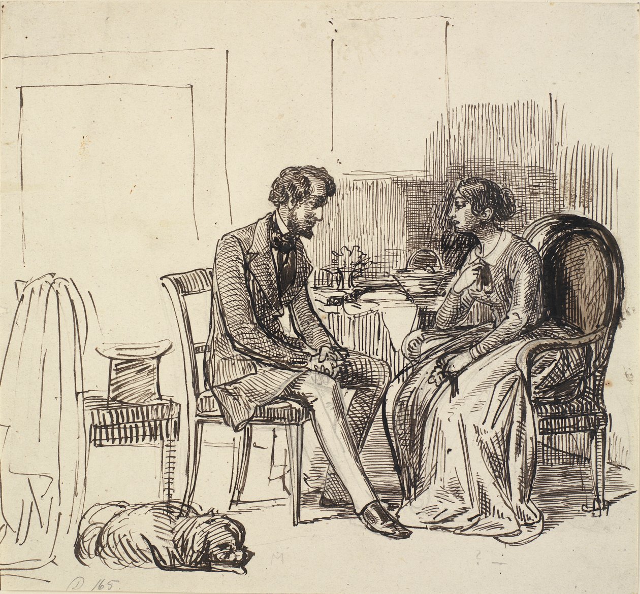 Un monsieur en visite chez une jeune dame - Wilhelm Marstrand
