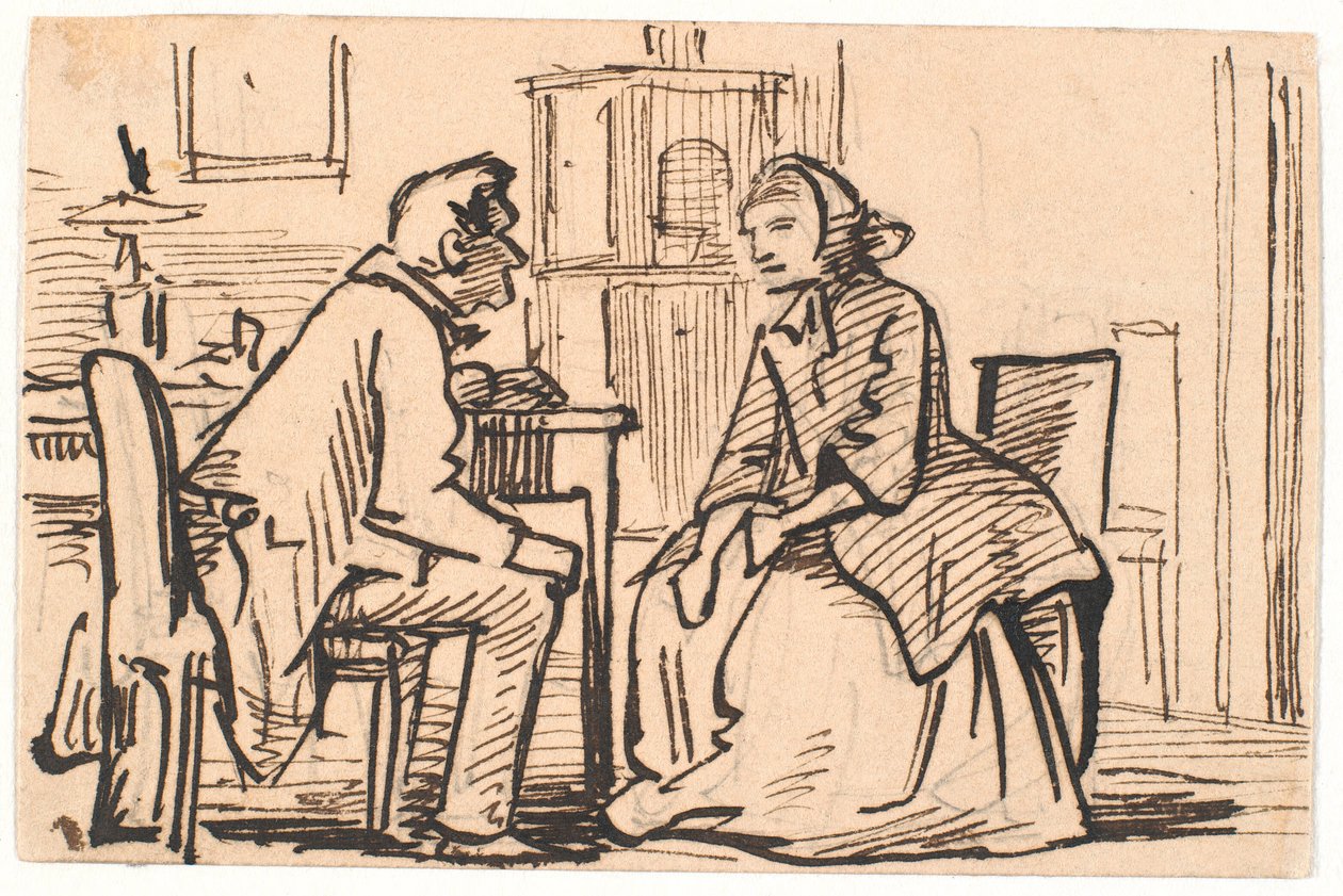 La visite de la veuve - Wilhelm Marstrand