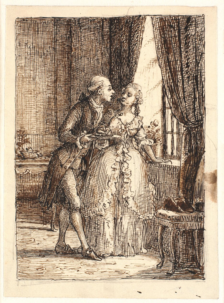 Un jeune couple. Le prince héritier Frédéric (Fre. 5) mange des cerises à Charlottenborg avec la princesse héritière Louise - Wilhelm Marstrand