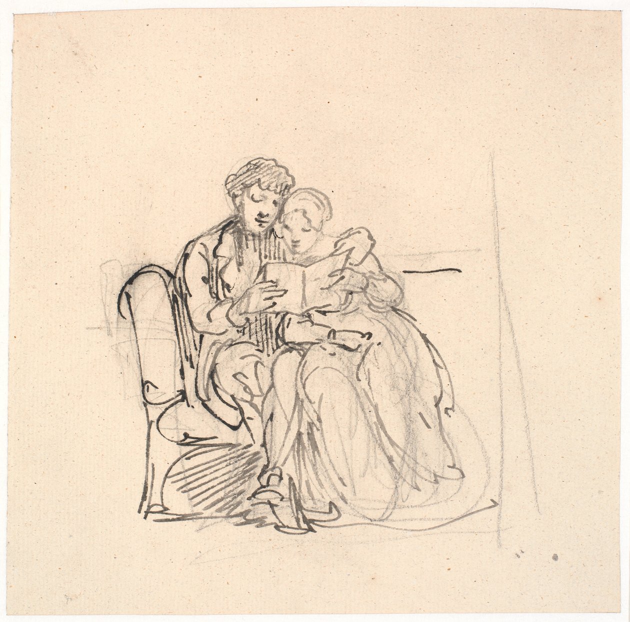 Un jeune couple lisant une lettre - Wilhelm Marstrand