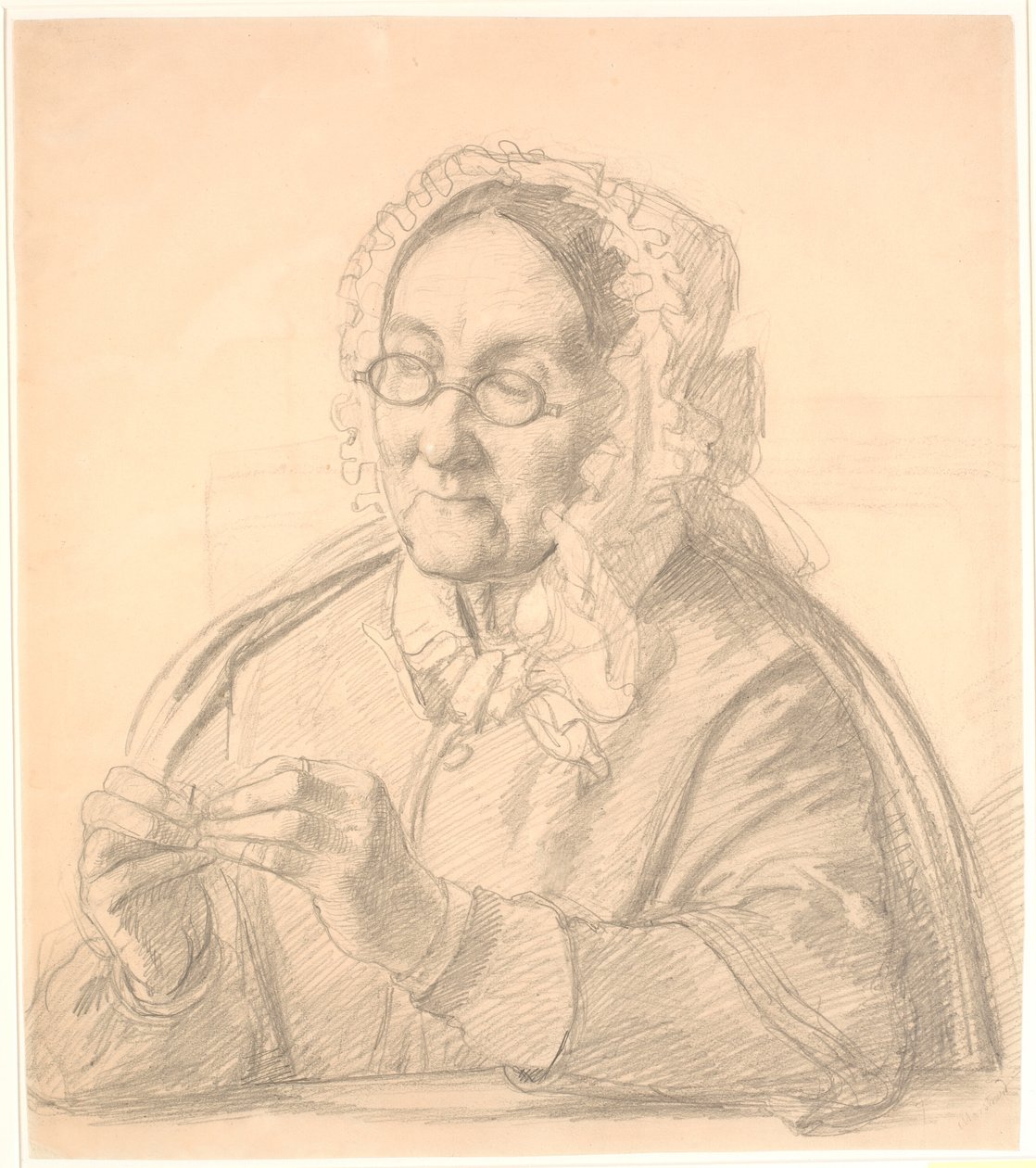 Vieille dame enfilant une aiguille - Wilhelm Marstrand