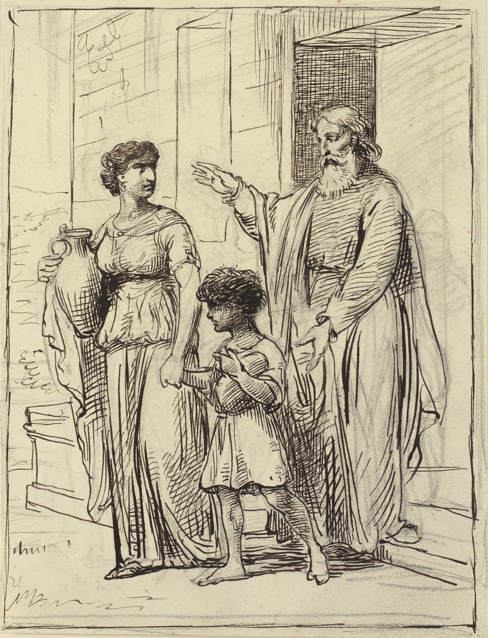 Agar et Ismaël quittent Abraham - Wilhelm Marstrand