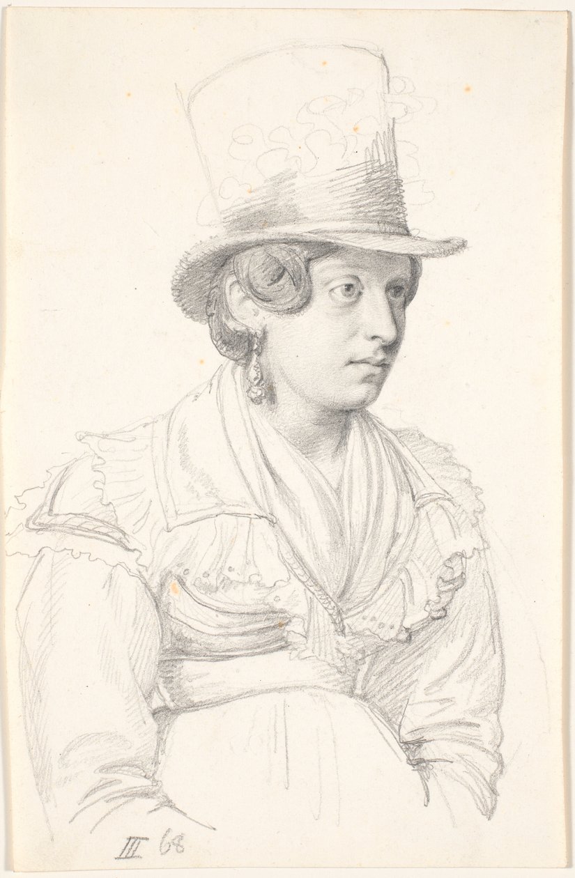Italienne avec un chapeau haut - Wilhelm Marstrand