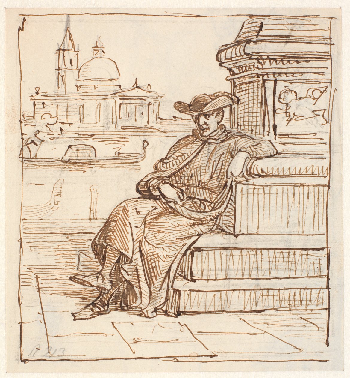 Prêtre à la colonne de Marens sur la Piazzetta - Wilhelm Marstrand