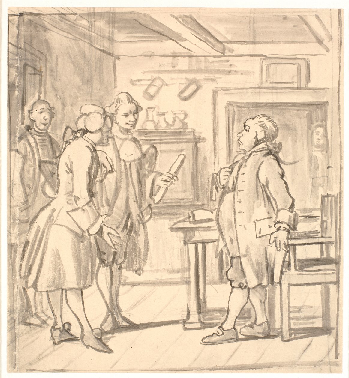 Visite de félicitations des conseillers. (Le fondeur politique) - Wilhelm Marstrand