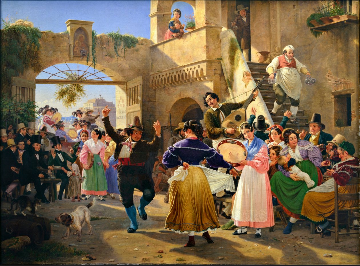 Romains rassemblés pour se divertir dans une osteria - Wilhelm Marstrand