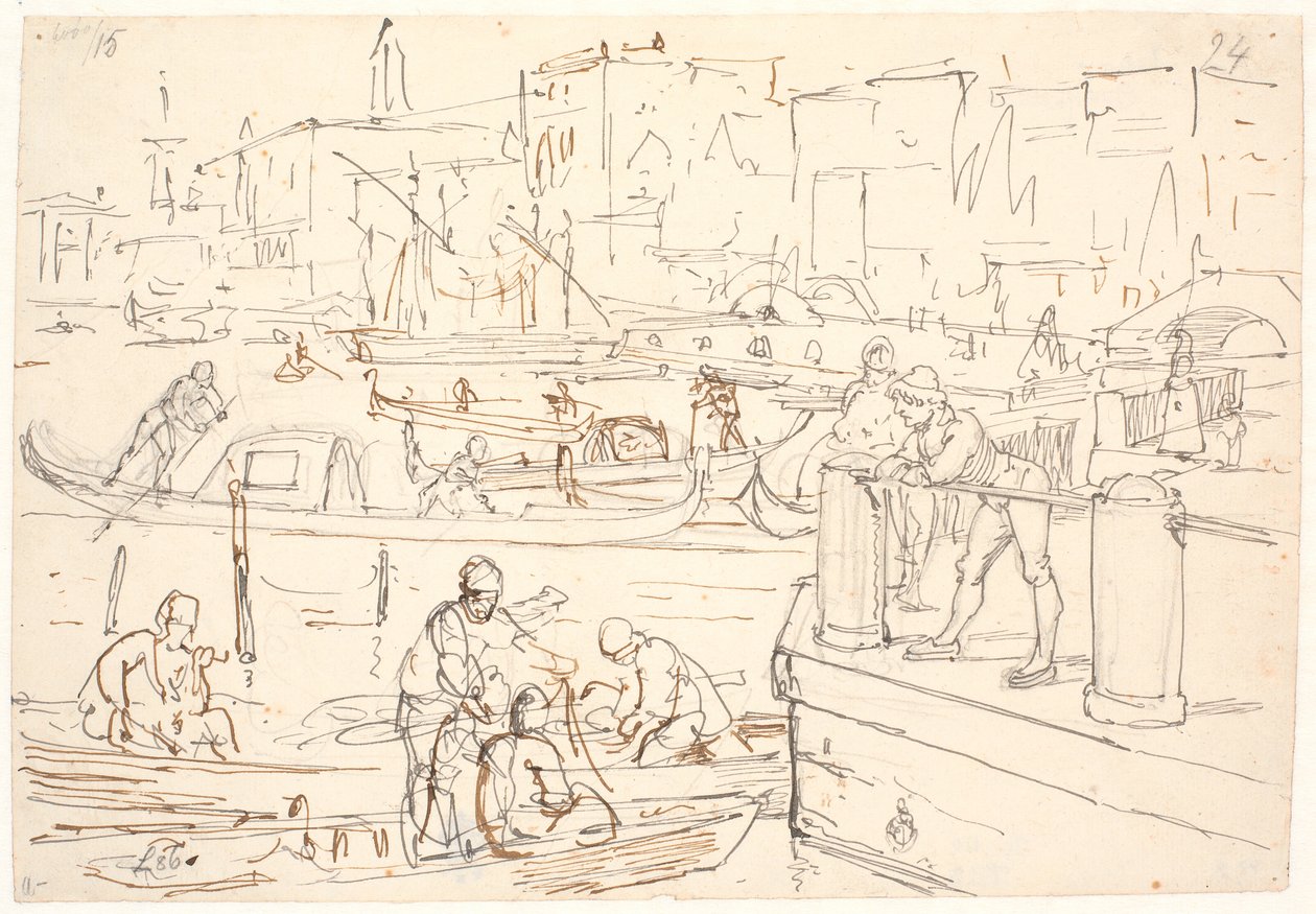 Scène au bord du canal à Venise - Wilhelm Marstrand