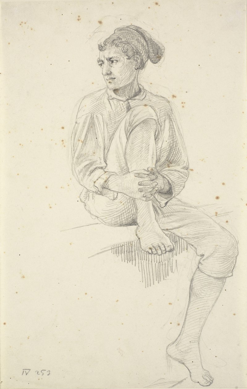 Jeune pêcheur assis - Wilhelm Marstrand