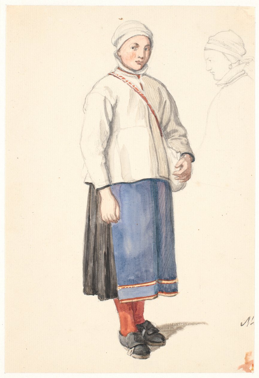 Paysanne suédoise debout - Wilhelm Marstrand