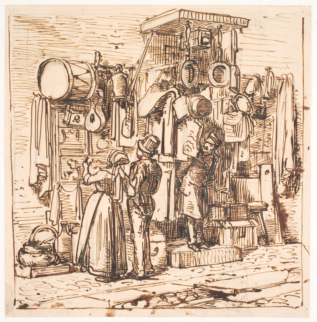 Devant une boutique de brocanteur - Wilhelm Marstrand