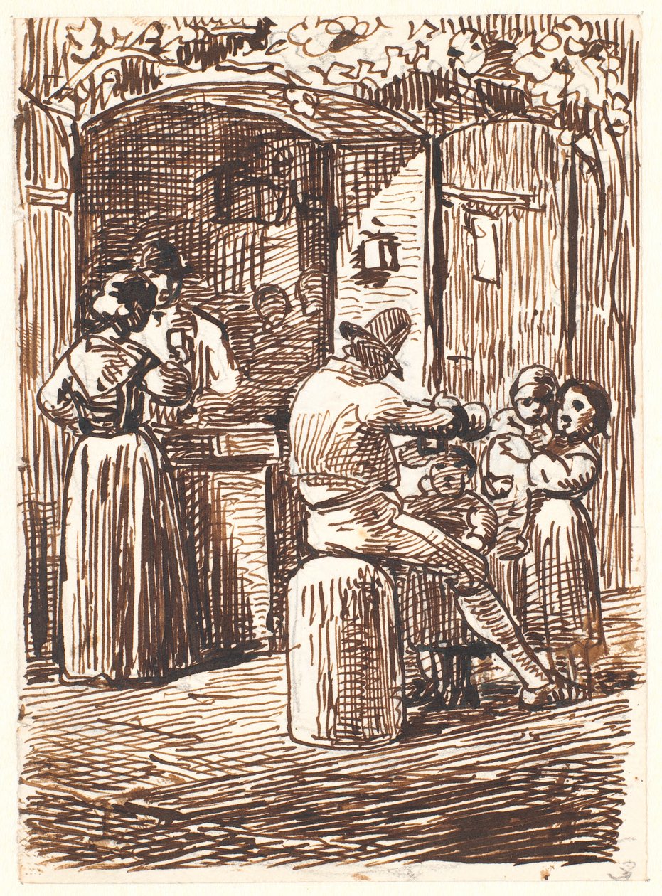 Devant un débit de vin en Italie - Wilhelm Marstrand