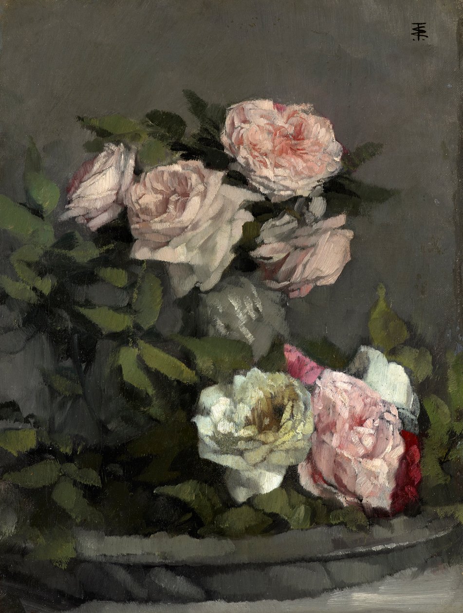 Nature morte aux roses - Wilhelm Trübner