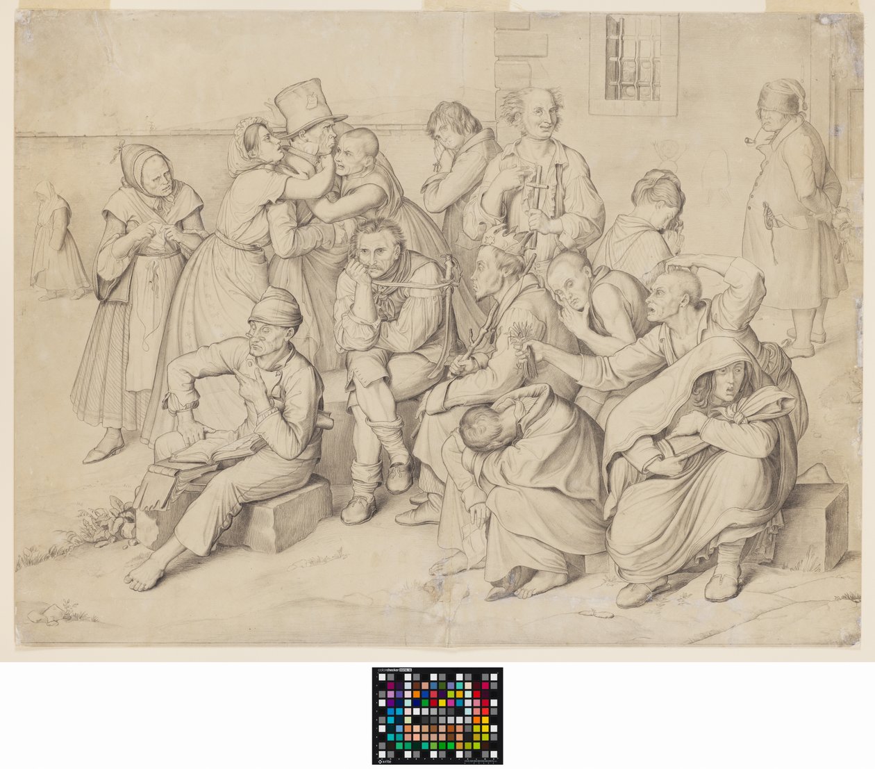 The Madhouse (graphite sur papier vélin blanc, posé) - Wilhelm von Kaulbach