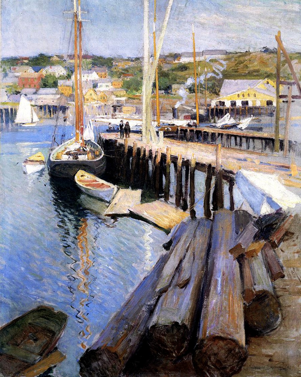 Quais de pêche, Gloucester, 1896 - Willard Leroy Metcalf
