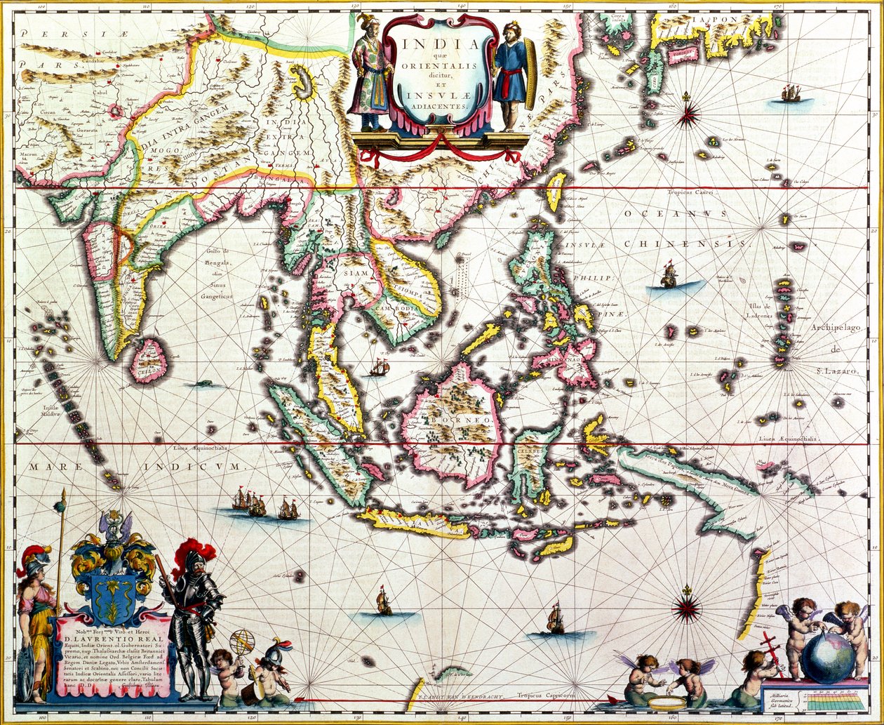 India Quae Orientalis Dicitur, Et Insulae Adiacentes, carte montrant l