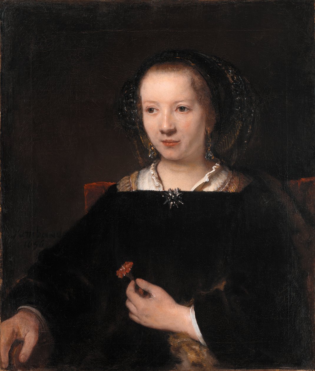 Jeune femme avec un œillet - Willem Drost