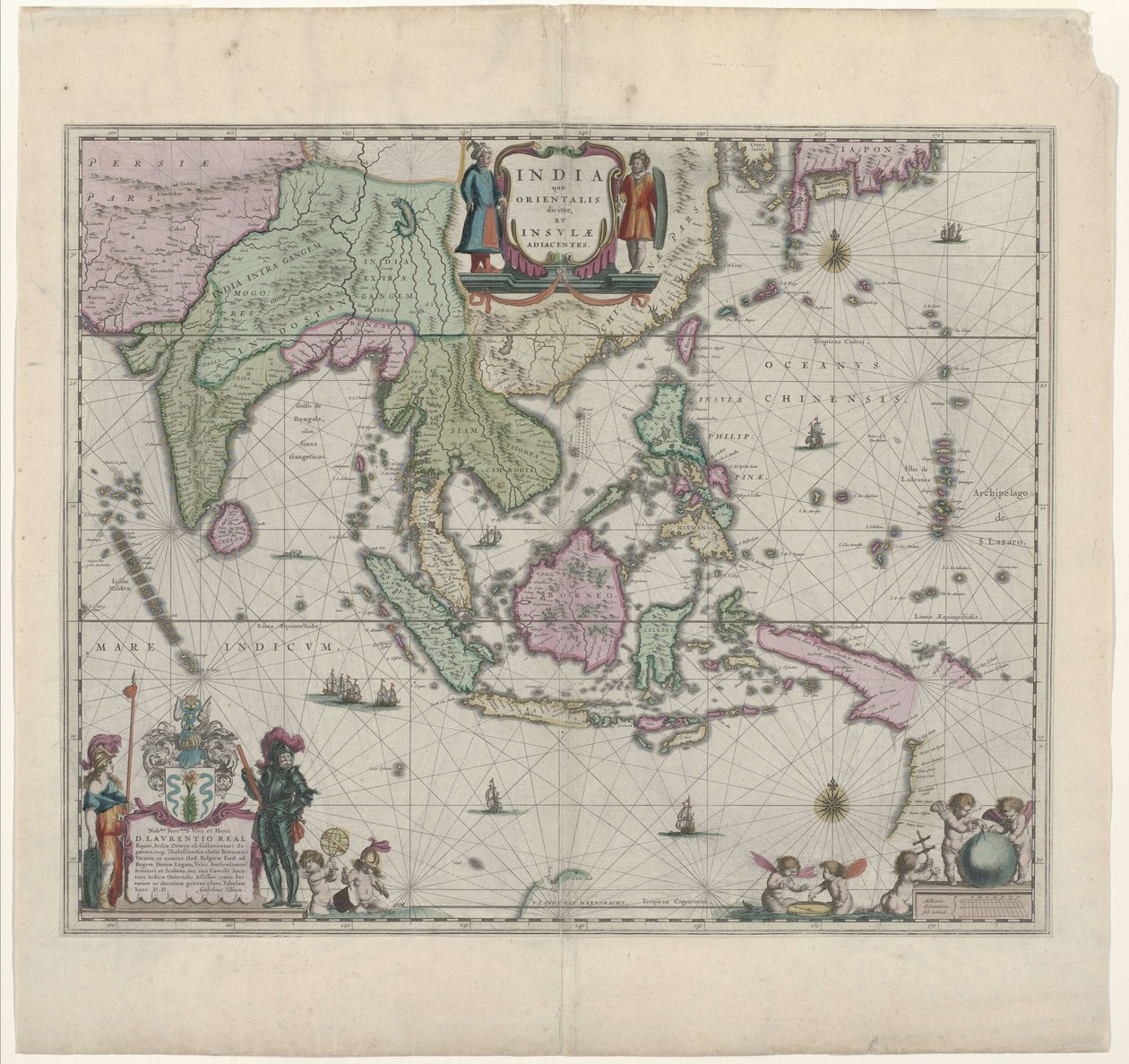 Carte du XVIIe siècle par Willem Janszoon Blaeu, montrant l