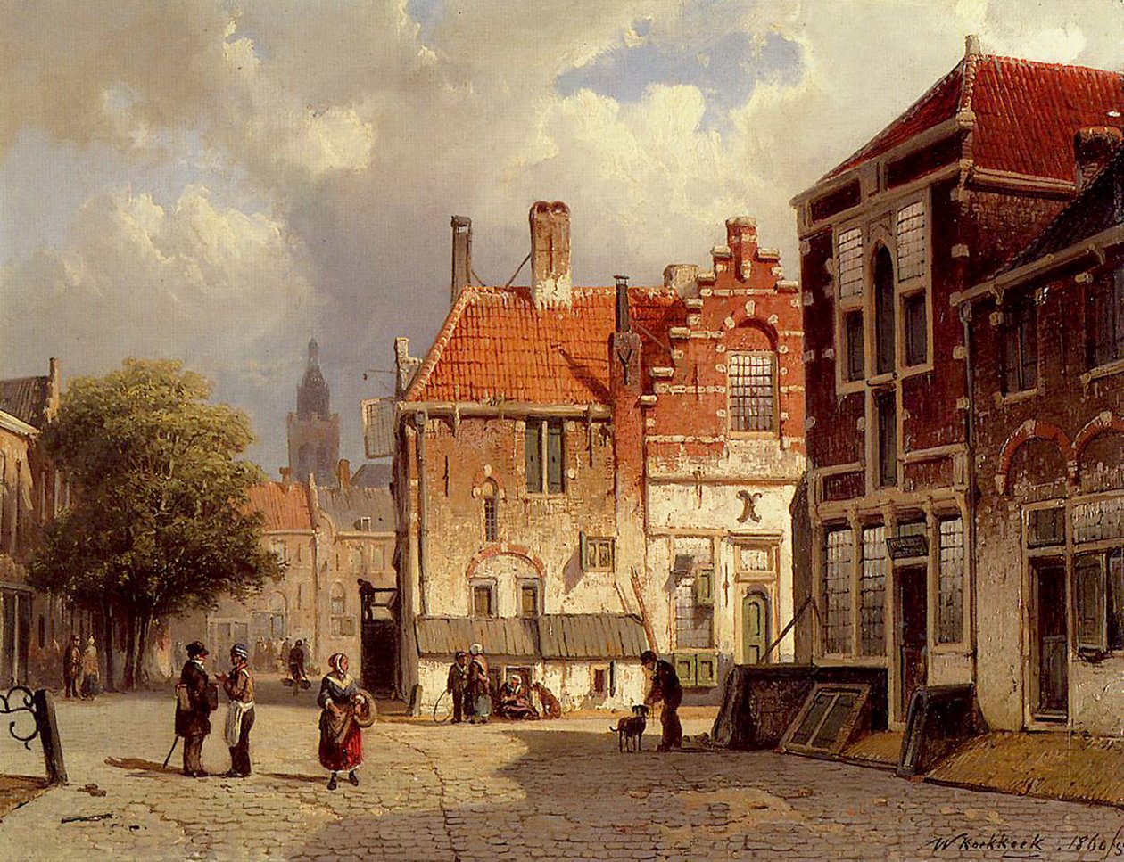 Une place de ville hollandaise, 1860 - Willem Koekkoek
