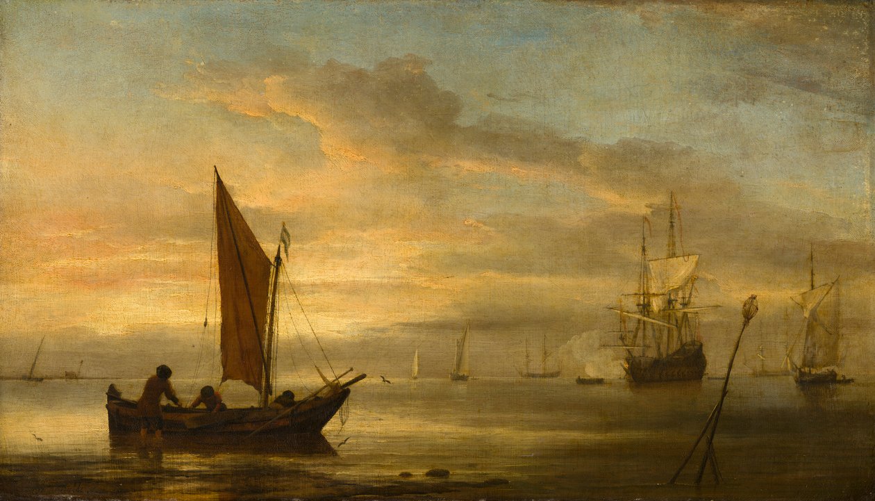 Coucher de soleil sur la mer - Willem van de Velde