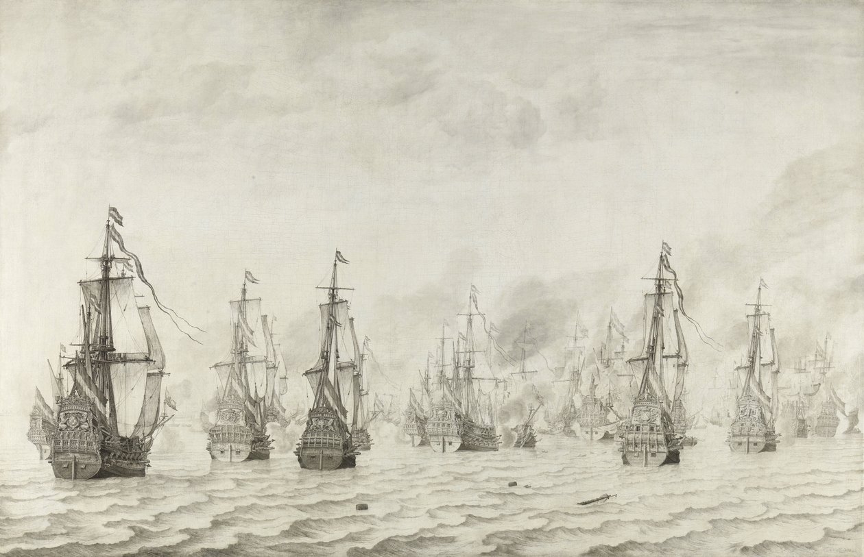 La Bataille de Dunkerque, 1659 - Willem van de Velde the Elder