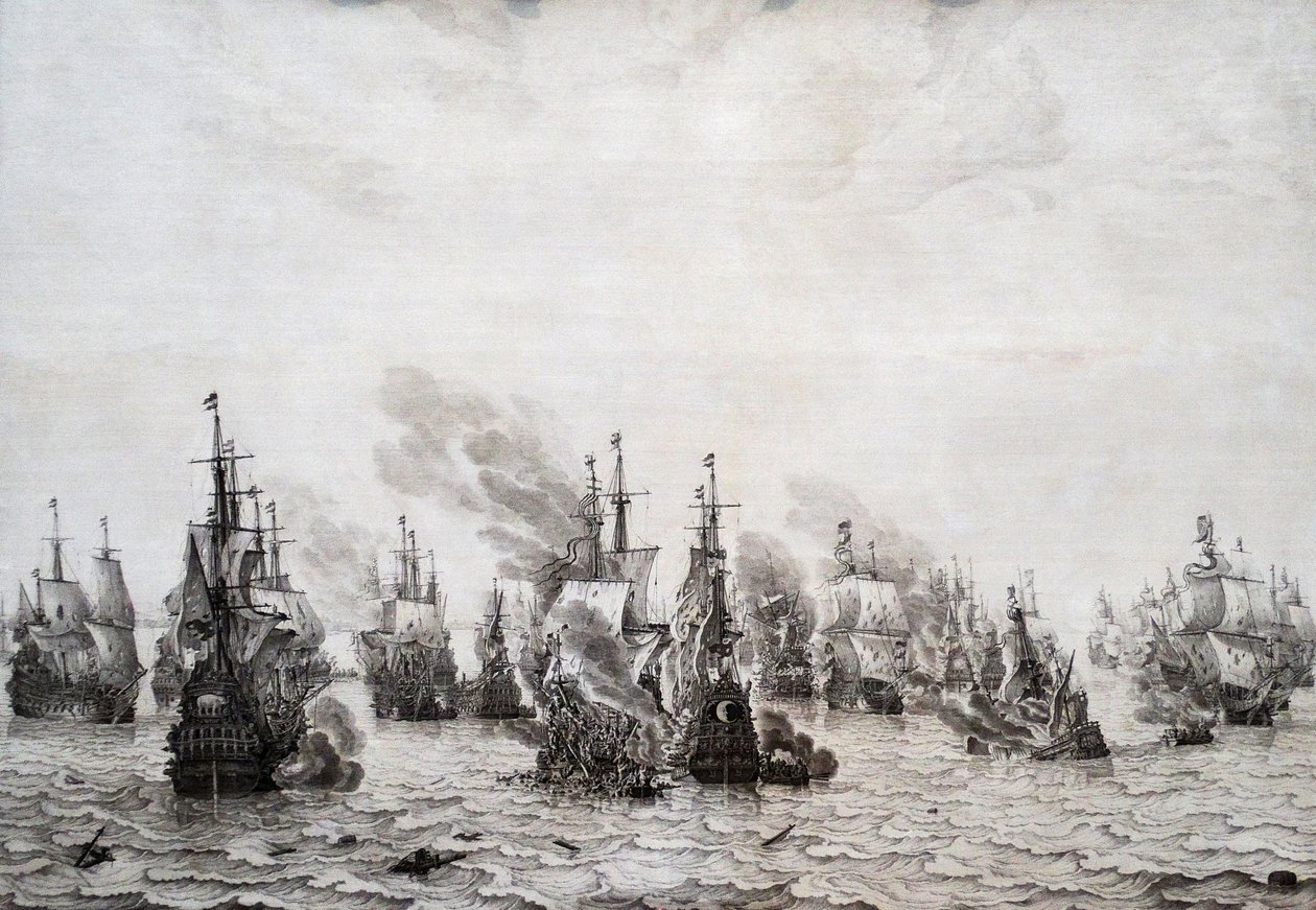 La Bataille de Livourne - Willem van de Velde the Elder