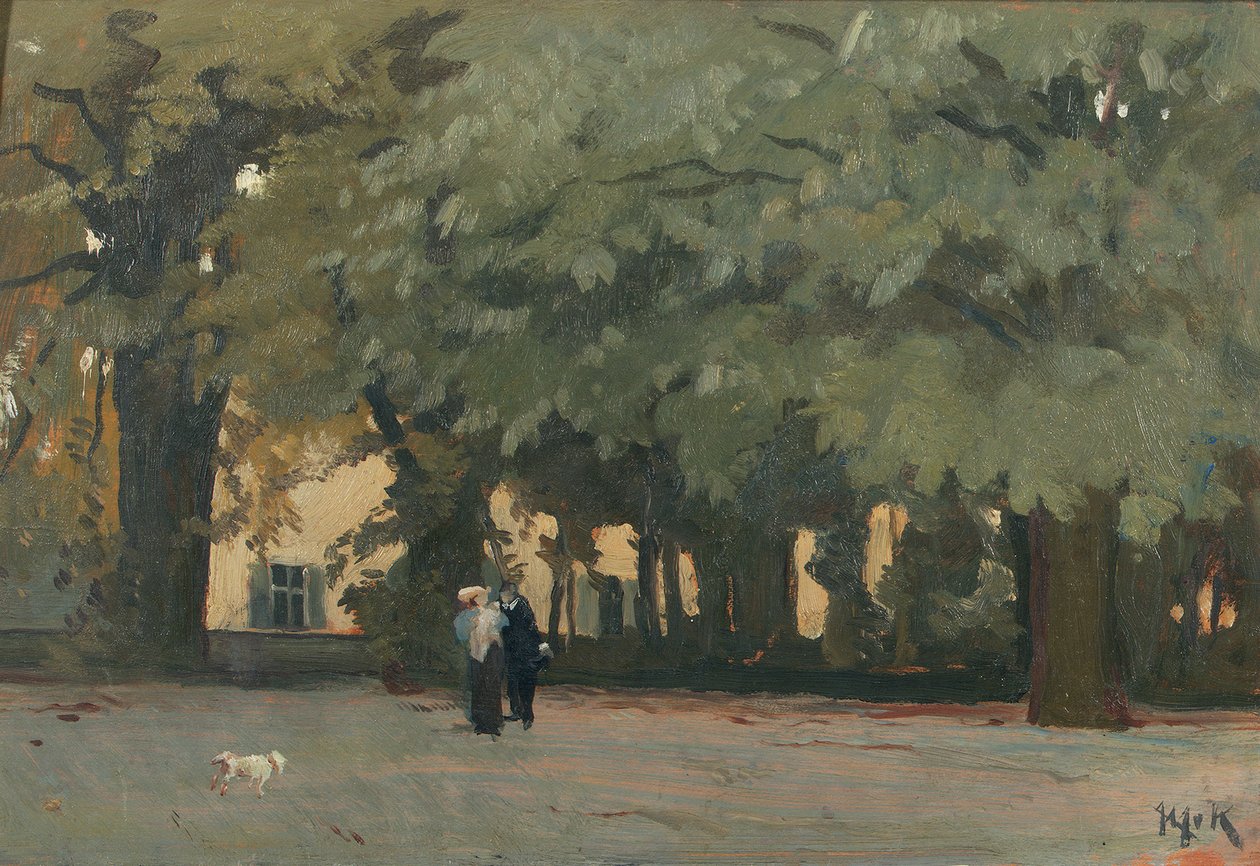Un couple sur une place - Willem Adriaan van Konijnenburg