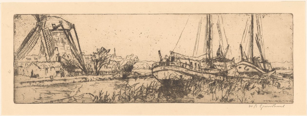 De Vliet - Willem Adrianus Grondhout (signed by artist)