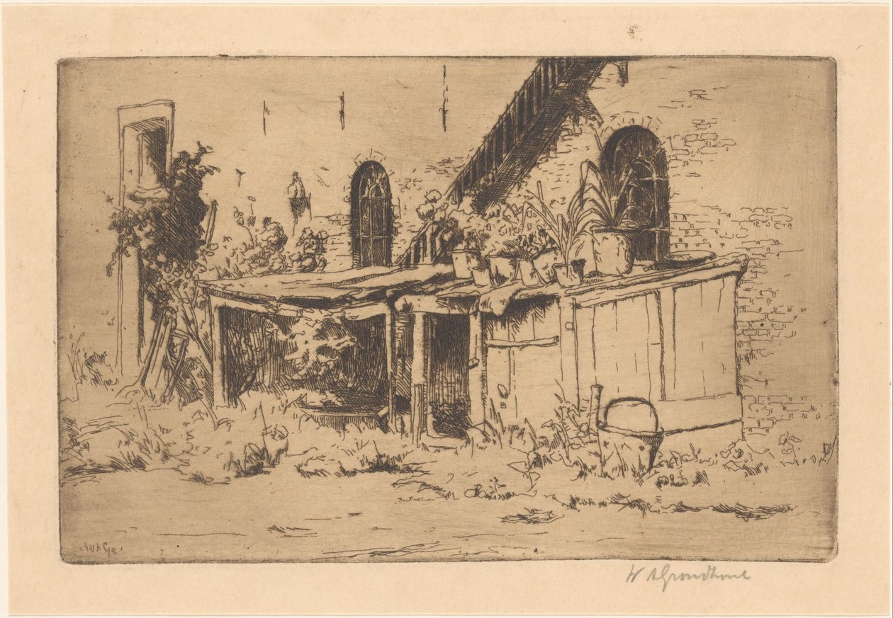 Poulailler dans un jardin à Voorburg - Willem Adrianus Grondhout (signed by artist)