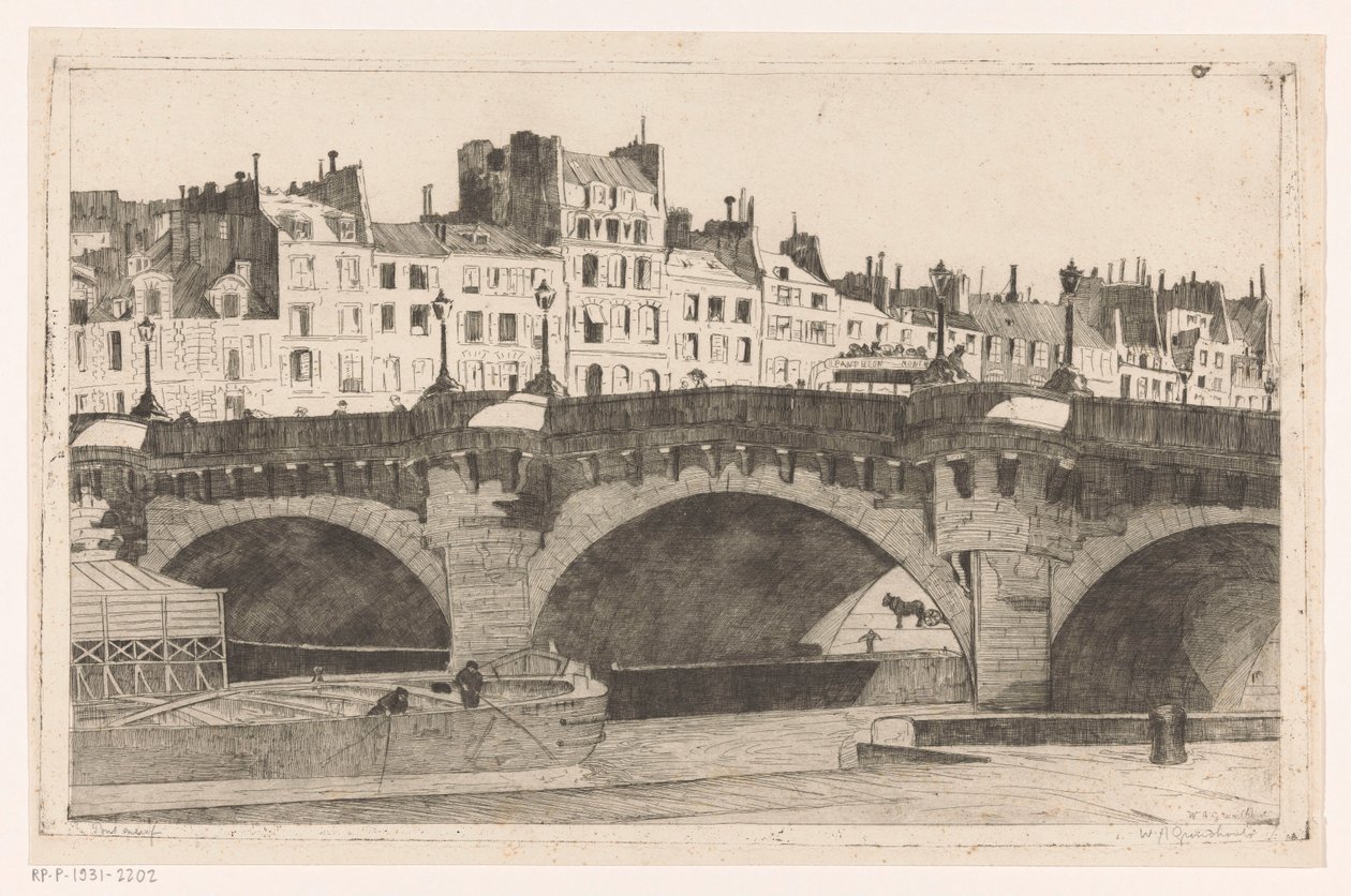 Pont Neuf - Willem Adrianus Grondhout (signed by artist)