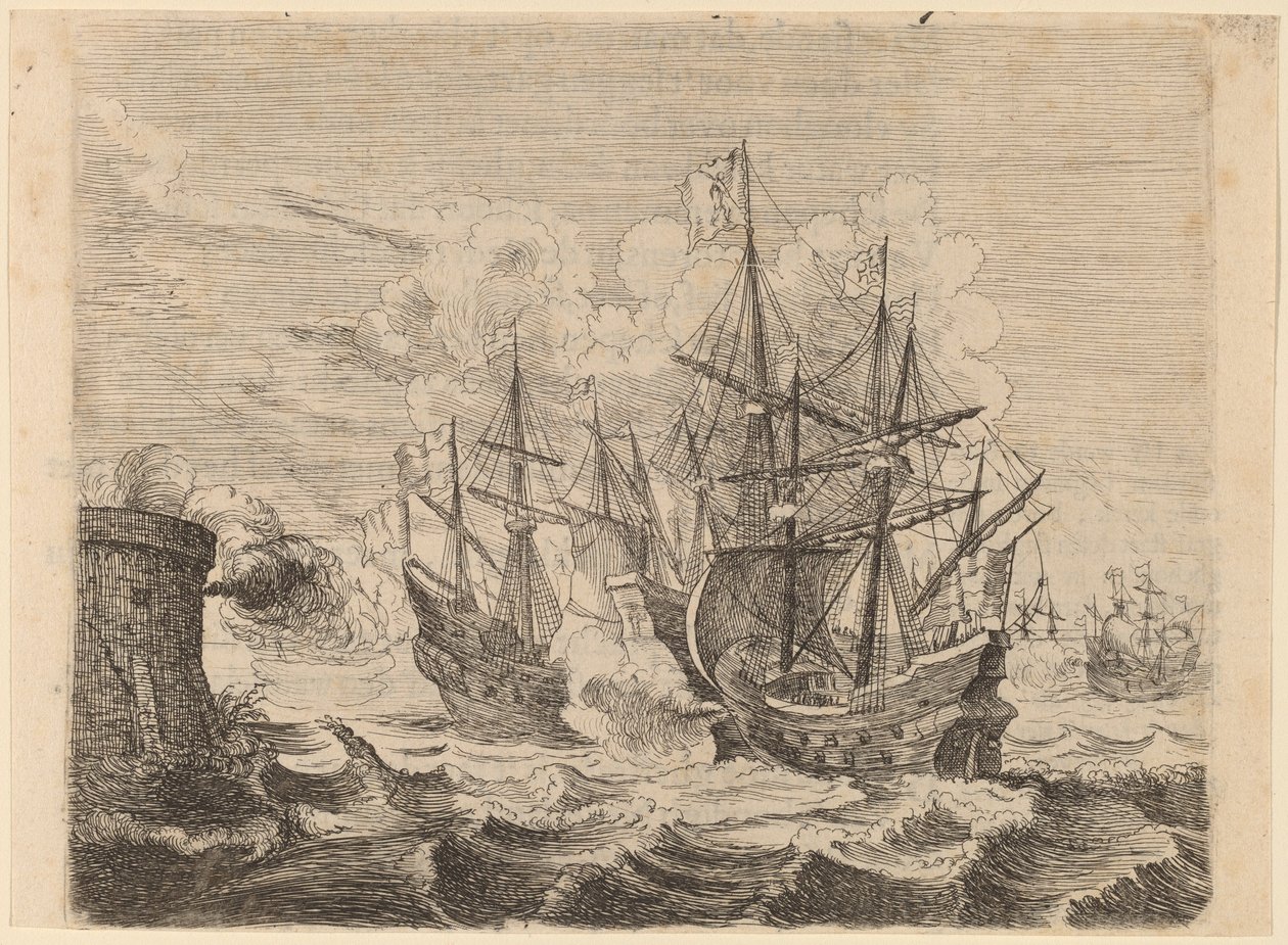 Victoire de Heemskerck sur la flotte espagnole à Gibraltar, 1634 - Willem Basse