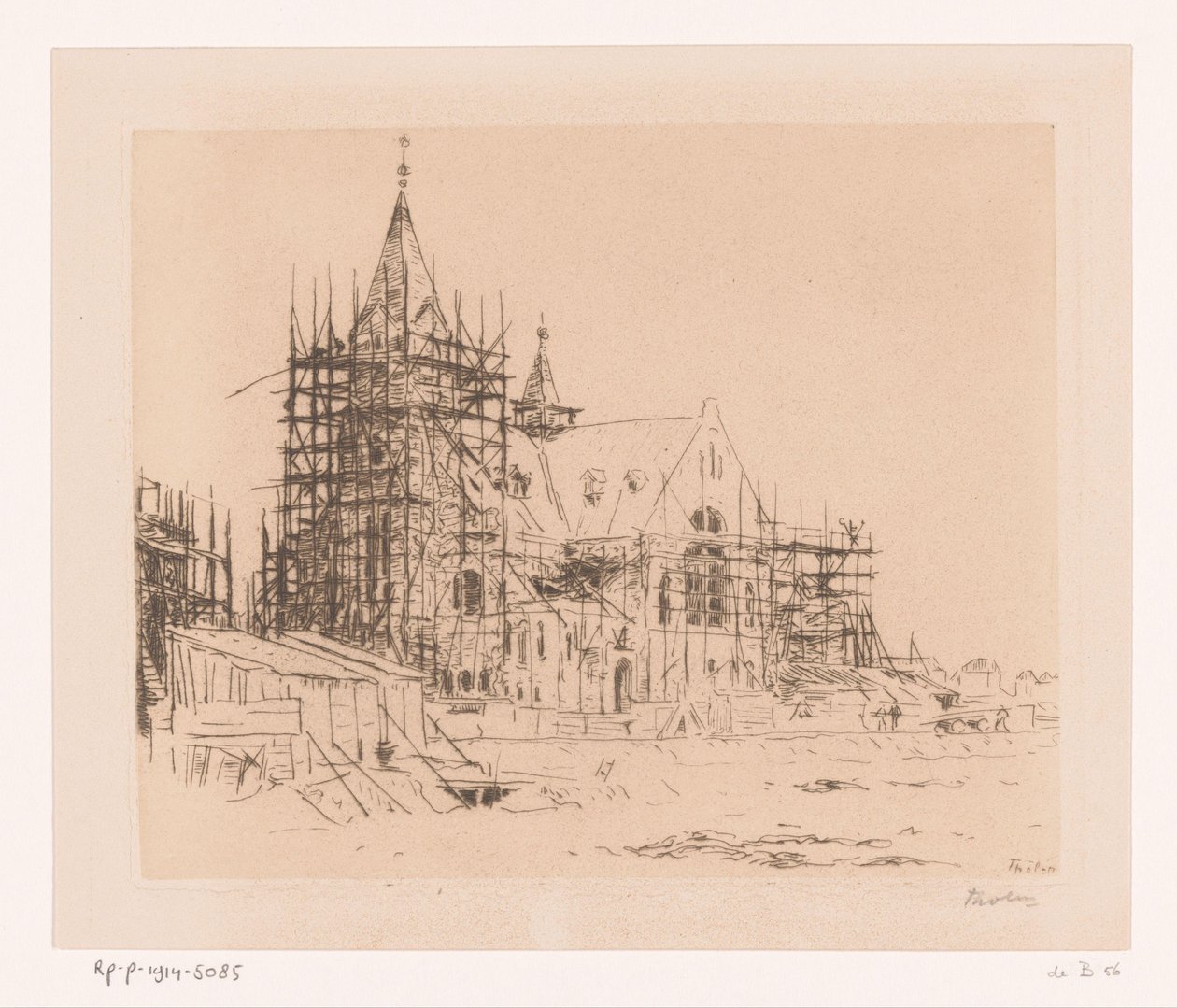 Église en construction - Willem Bastiaan Tholen (signed by artist)