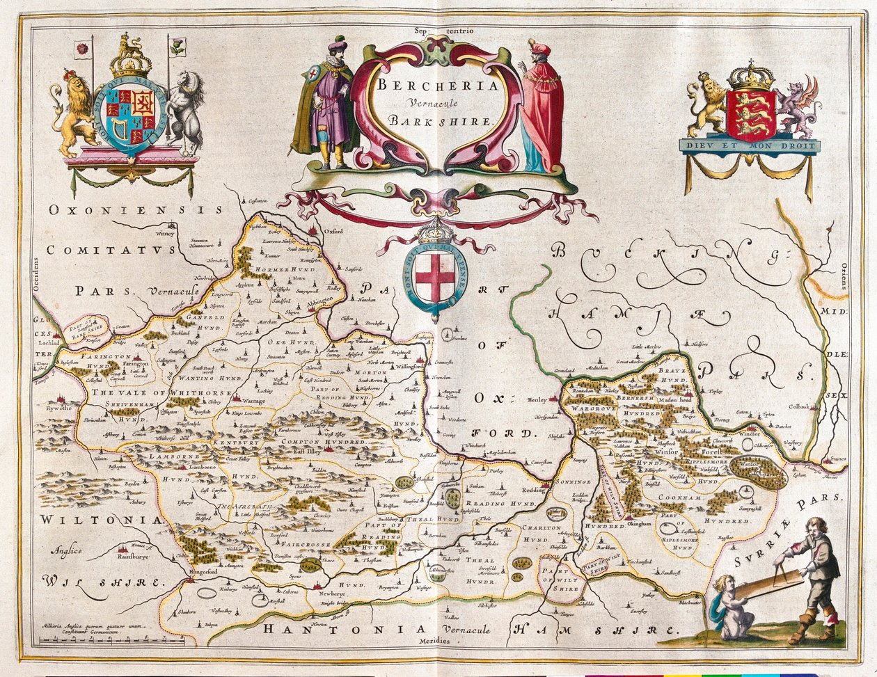Berkshire, dans "Theatrum Orbis Terrarum, sive Atlas Novus" de Willem Blaeu, Amsterdam - Willem Blaeu