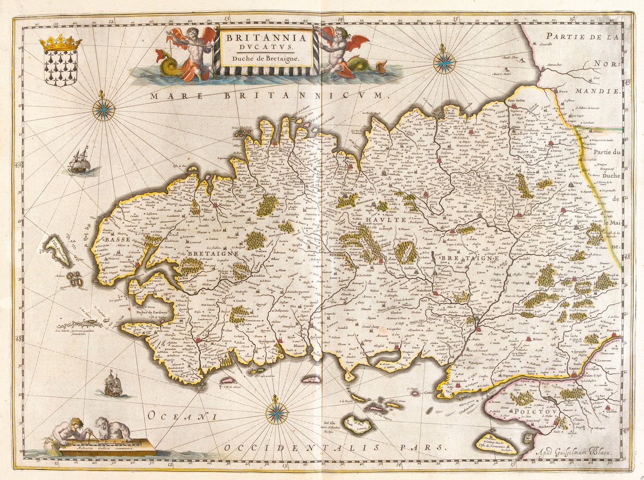 Bretagne, dans "Theatrum Orbis Terrarum, sive Atlas Novus" de Willem Blaeu, Amsterdam - Willem Blaeu