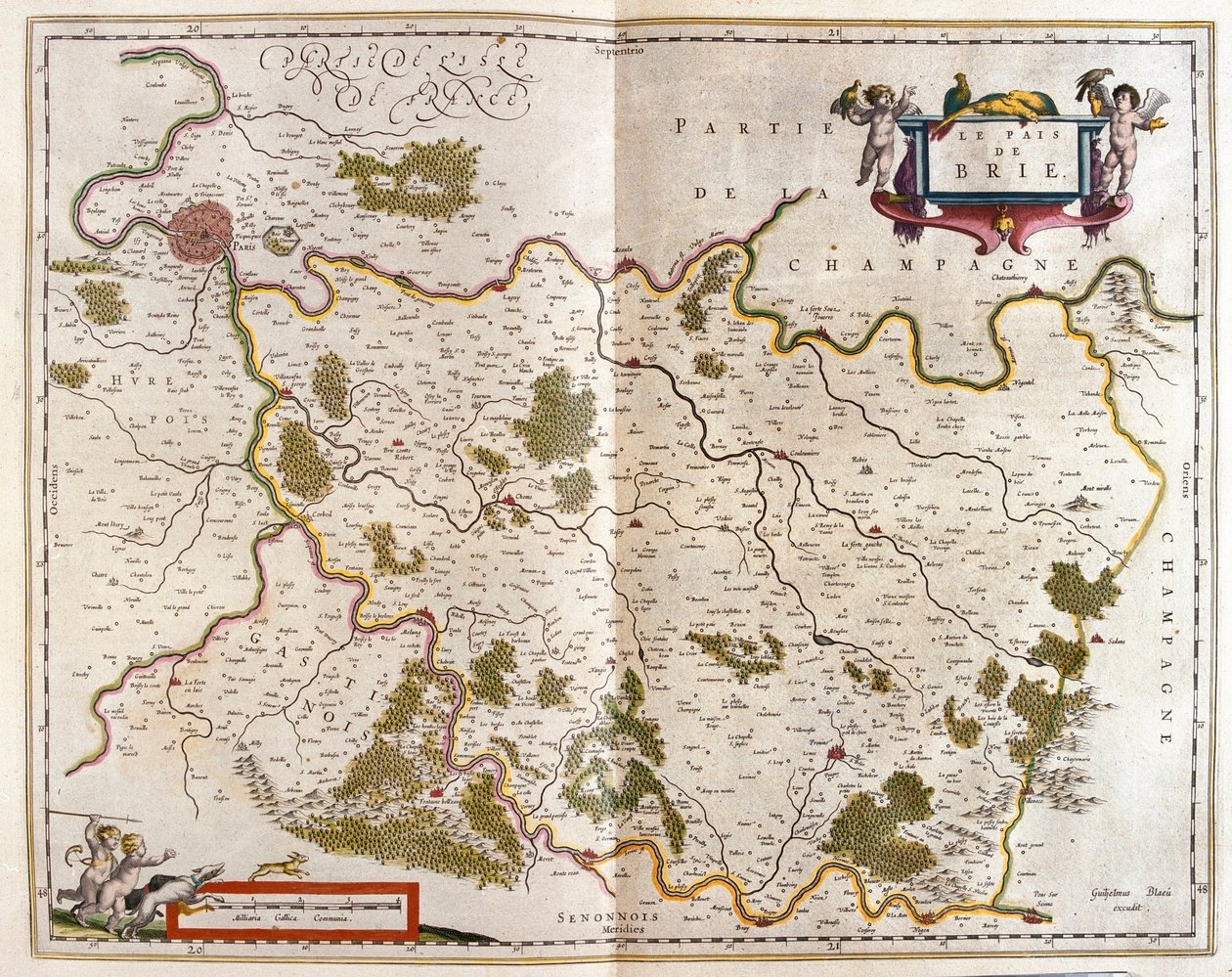 Canton de Brie, dans "Theatrum Orbis Terrarum, sive Atlas Novus" de Willem Blaeu, Amsterdam - Willem Blaeu