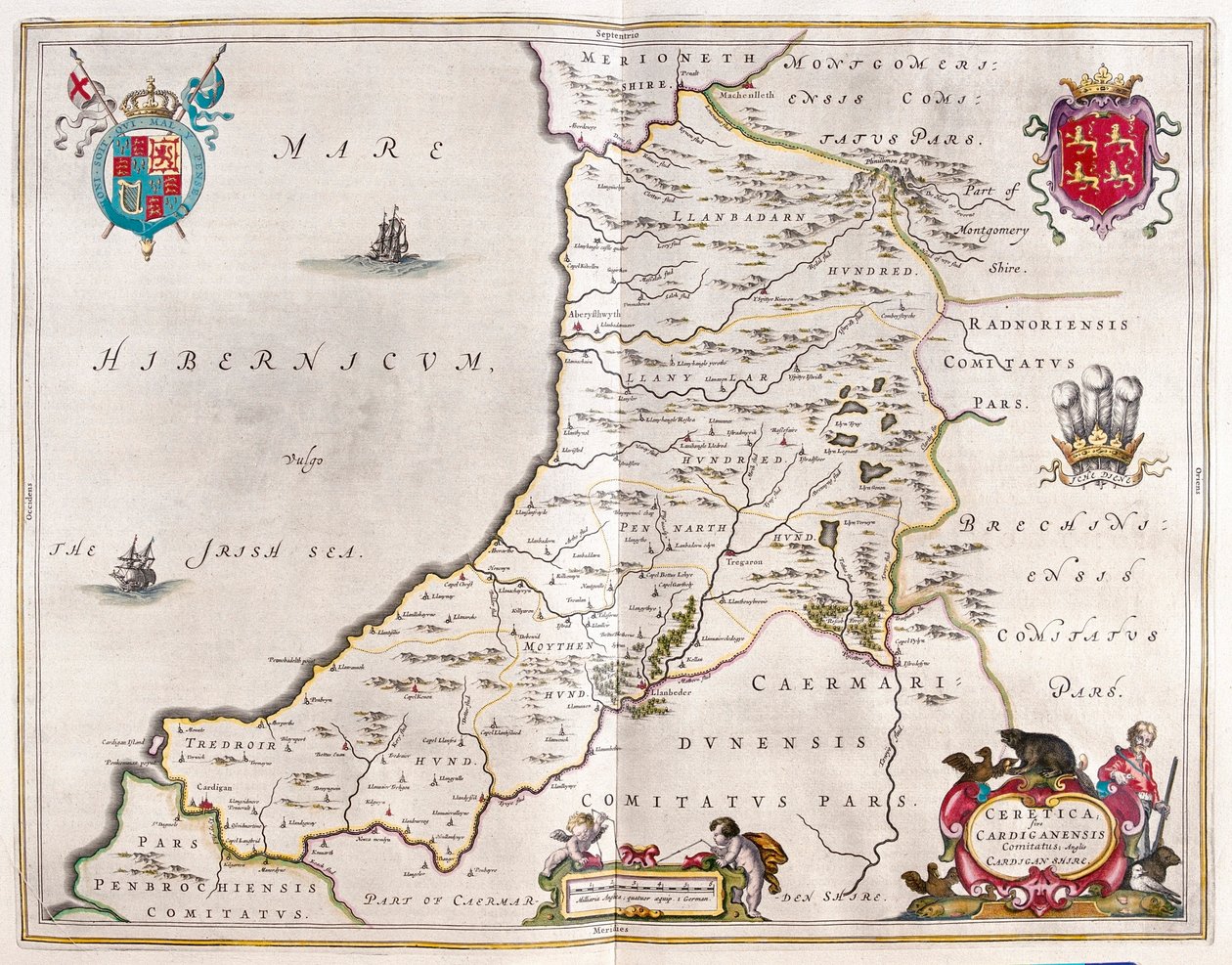 Cardiganshire, dans "Theatrum Orbis Terrarum, sive Atlas Novus" de Willem Blaeu, Amsterdam - Willem Blaeu