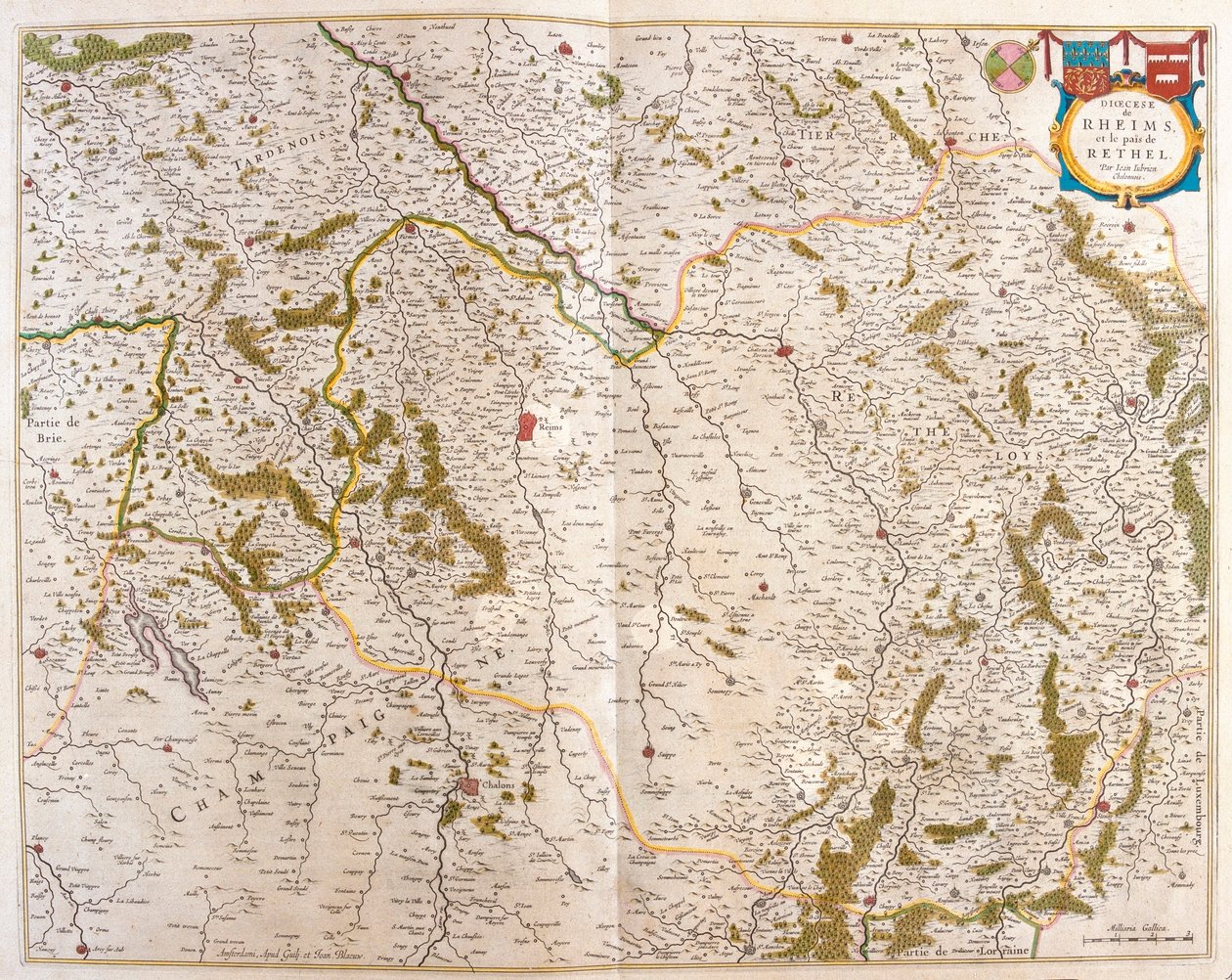 Champagne - Cambrésis - Picardie- Normandie et Bretagne, dans "Theatrum Orbis Terrarum, sive Atlas Novus" de Willem Blaeu, Amsterdam - Willem Blaeu