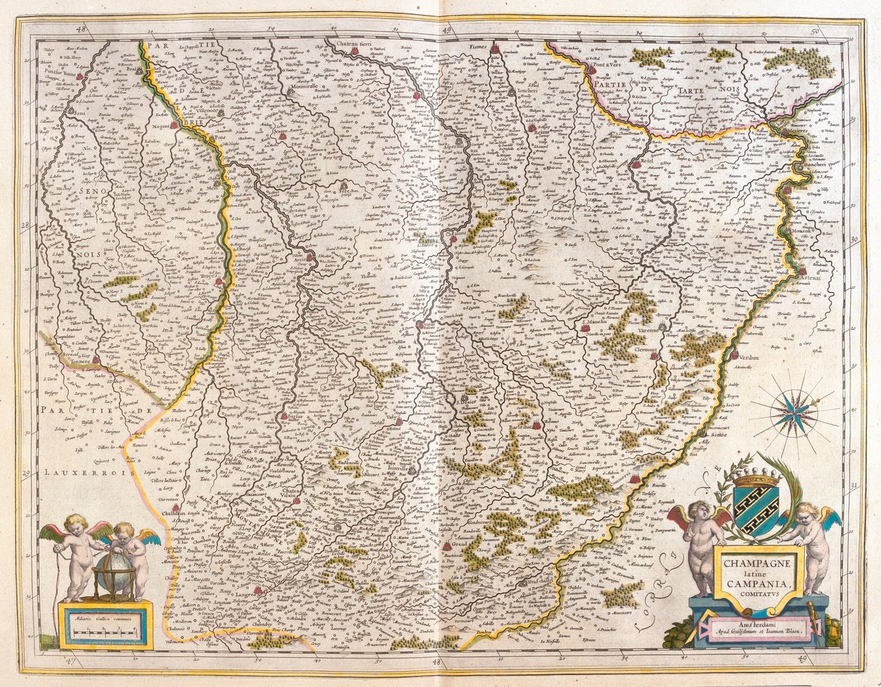 Champagne, dans "Theatrum Orbis Terrarum, sive Atlas Novus" de Willem Blaeu, Amsterdam - Willem Blaeu