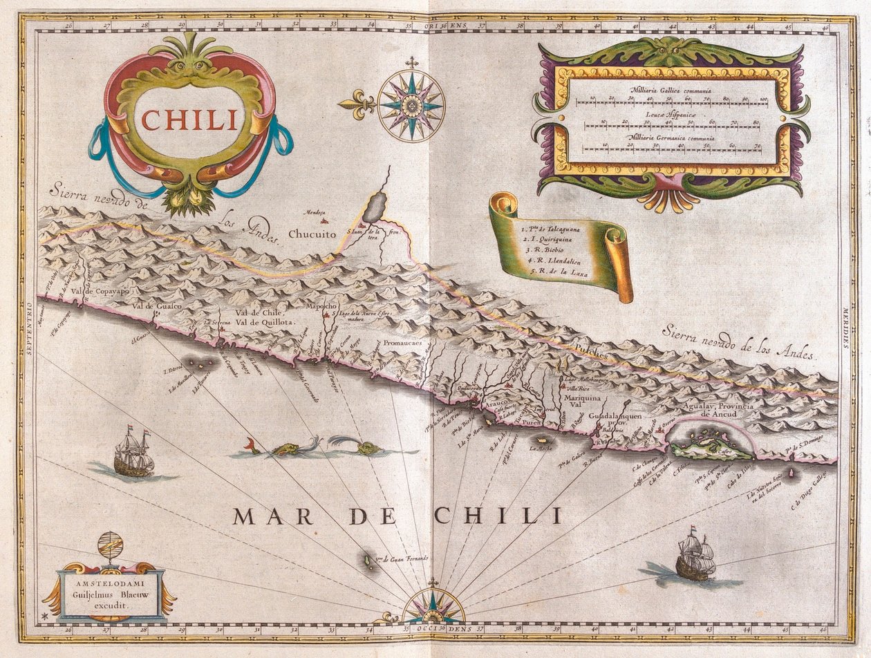 Chili, dans "Theatrum Orbis Terrarum, sive Atlas Novus" de Willem Blaeu, Amsterdam - Willem Blaeu