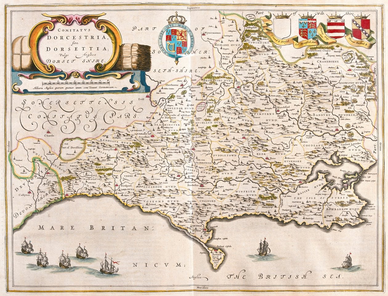 Dorchester (Dorset), dans "Theatrum Orbis Terrarum, sive Atlas Novus" de Willem Blaeu, Amsterdam - Willem Blaeu