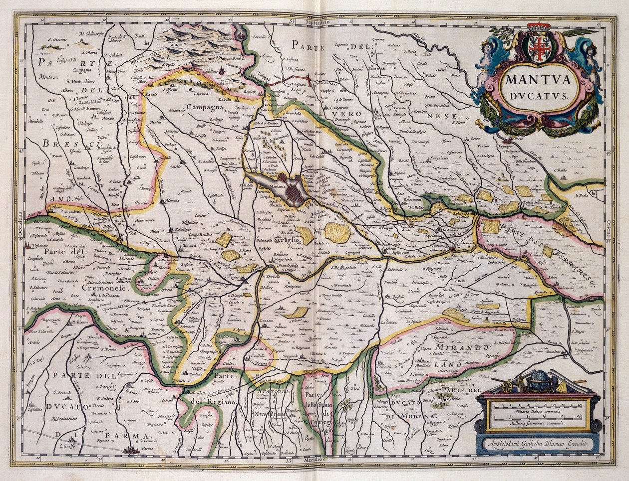 Duché de Mantoue, carte par Willem Blaeu (1571-1638), Italie - Willem Blaeu